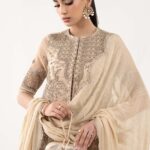 3 Piece Embroidered Organza Suit