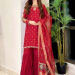 3 Piece Embroidered Raw Silk Suit