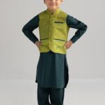 3 Piece Printed Blended Suit