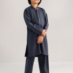 2 Piece Embroidered Blended Suit