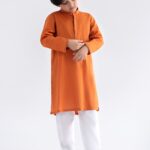 Embroidered Jacquard Kurta