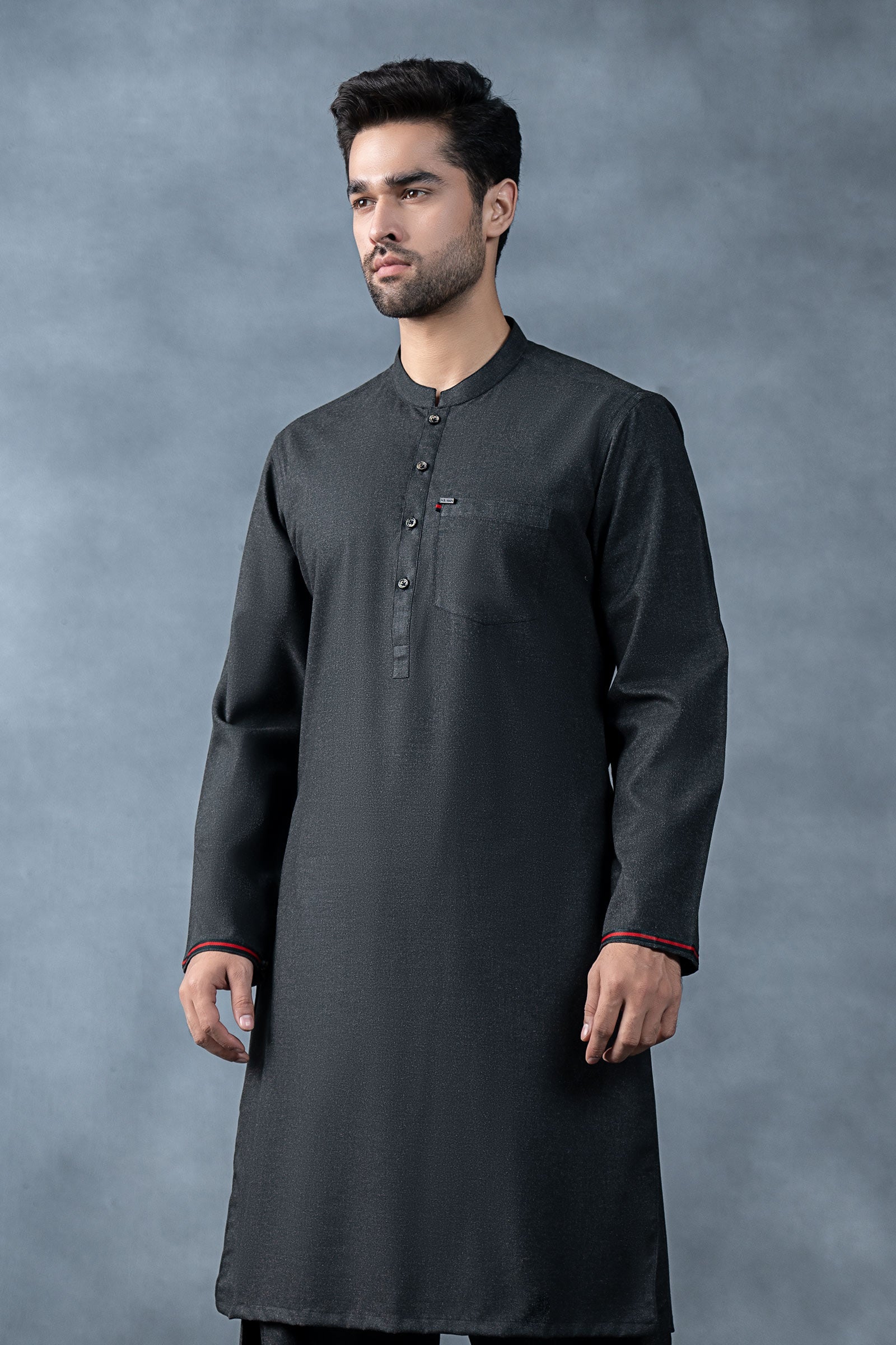 MBM-KR25-30CharcoalFront_A.jpg Markhor (Polo) Wool Kurta - Image 1