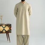 2 Piece Embroidered Blended Suit
