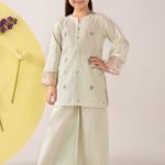 2 Piece Embroidered Dobby Lawn Suit