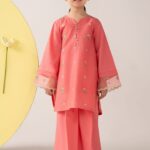 2 Piece Embroidered Dobby Lawn Suit