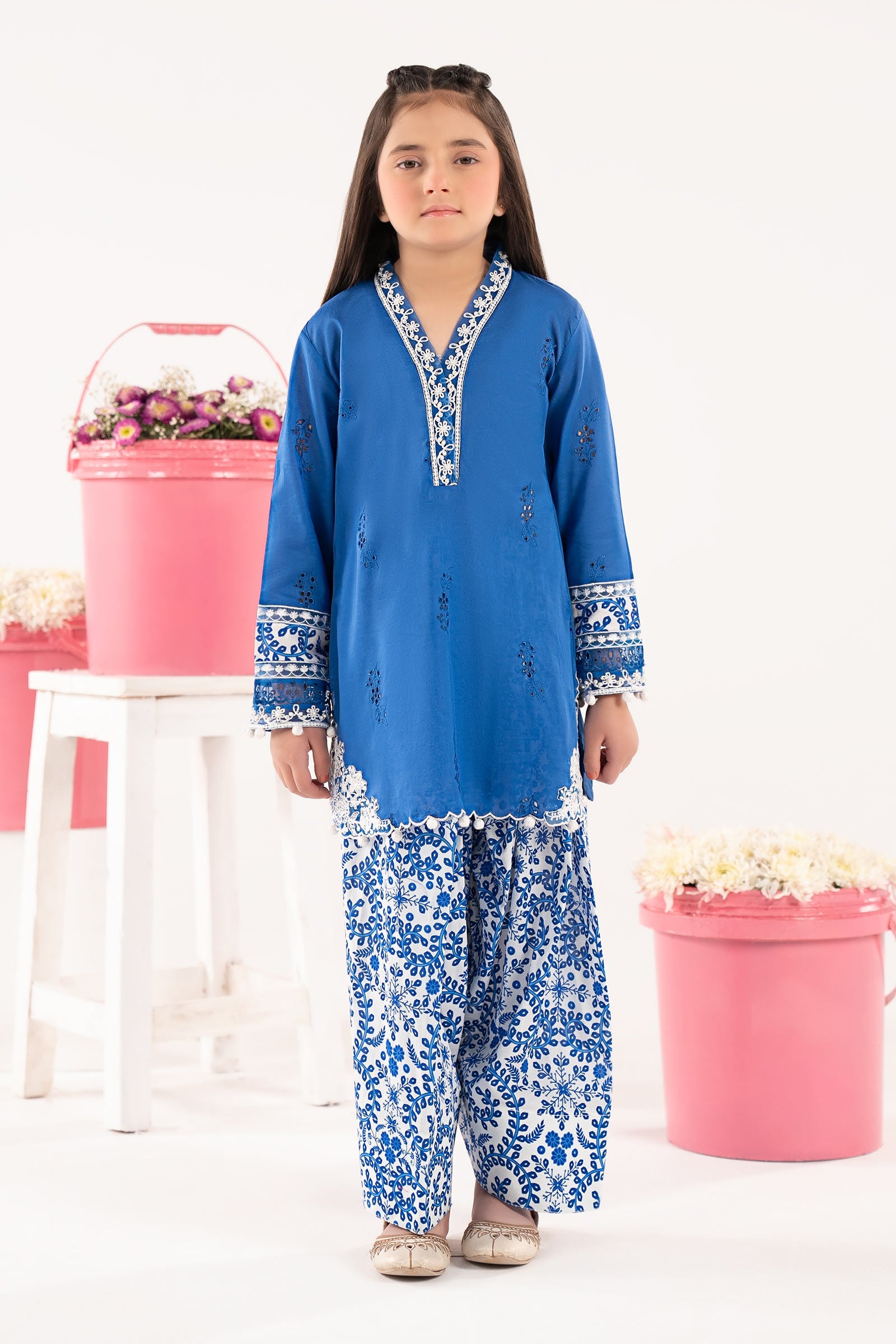 MKDEF2645BlueFront_A.jpg 2 Piece Embroidered Lawn Suit - Image 1