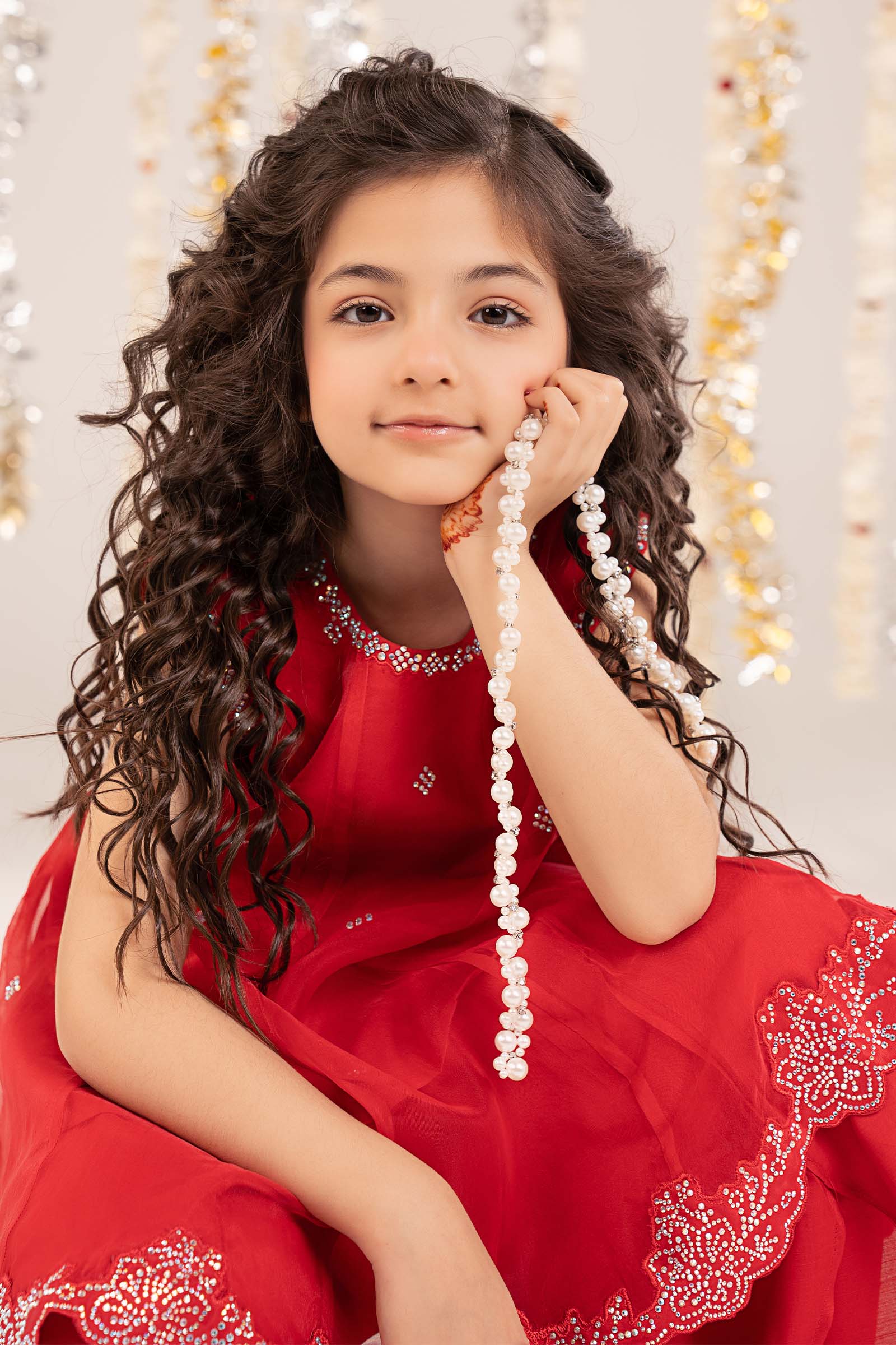 MKSEF2616RedCloseup_E_9812fcf5-8dbc-42f8-abec-1899ec46b5ba.jpg 3 Piece Embellished Organza Suit - Image 1