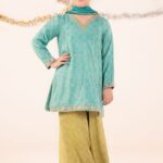 3 Piece Embroidered Raw Silk Suit