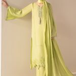 3 Piece Embroidered Tassel Silk Suit