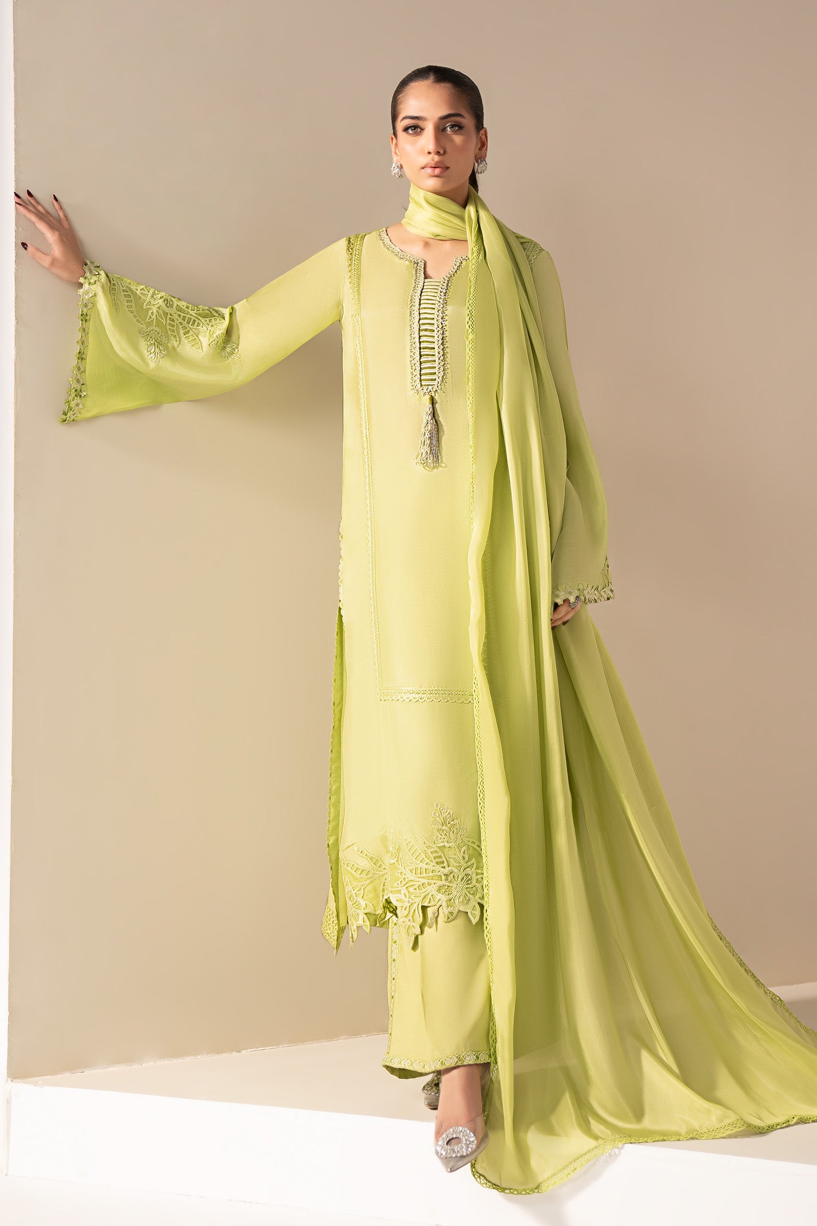 MSTEF2615Front_B.jpg 3 Piece Embroidered Tassel Silk Suit - Image 1