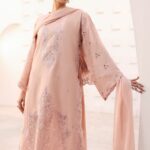 3 Piece Embroidered Raw Silk Suit
