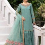 3 Piece Embroidered Raw Silk Suit
