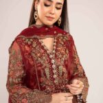 3 Piece Embroidered Organza Suit