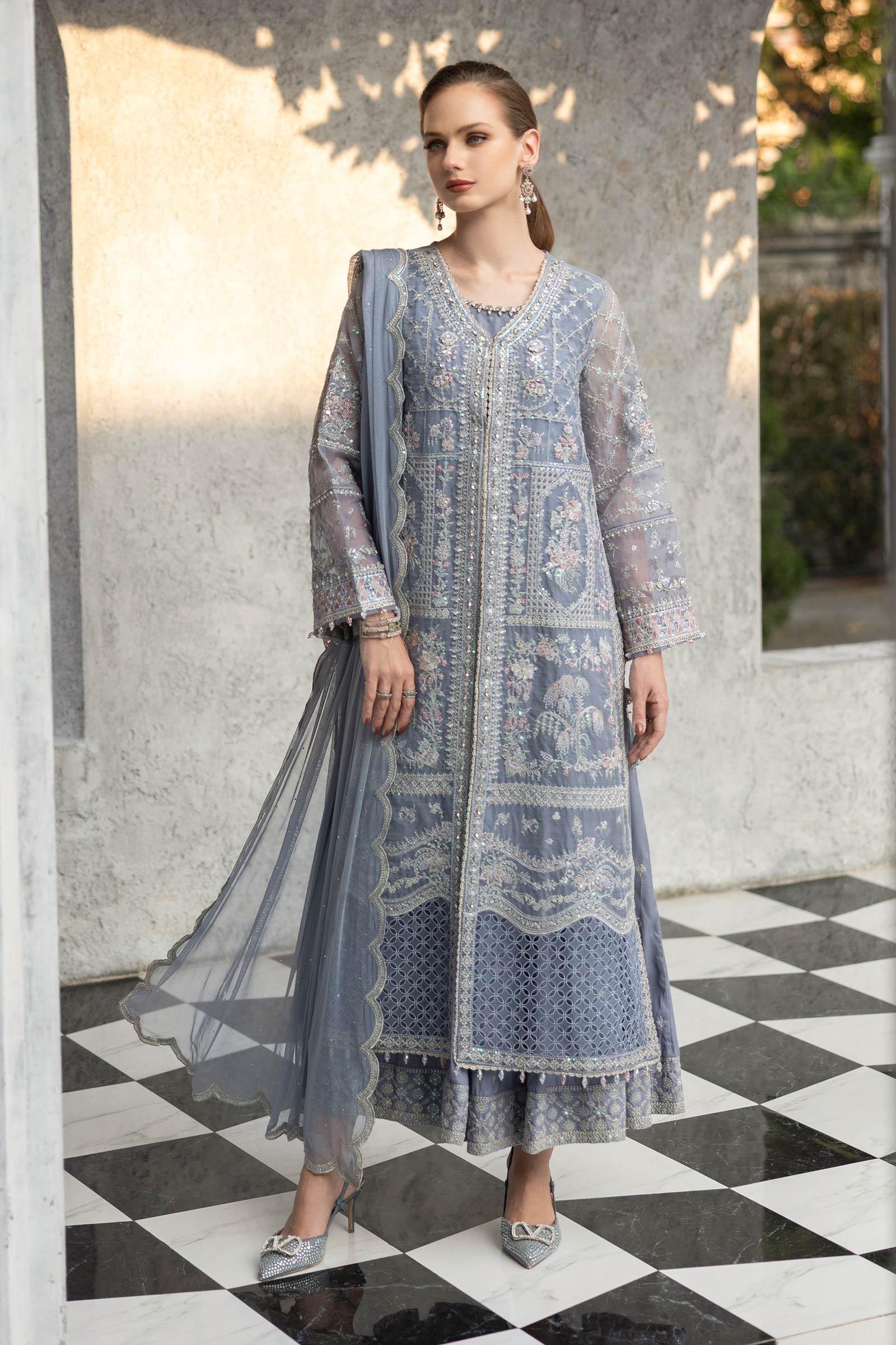 SFEF2605SkyBlueFront_B_f325e3f6-494c-409f-aec1-3254aa88949a.jpg 3 Piece Embroidered Organza Suit - Image 1