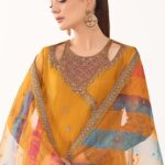 3 Piece Embroidered Organza Suit