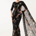 Embroidered Chiffon Saree