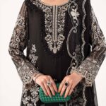 3 Piece Embroidered Chiffon Suit