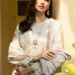 3 Piece Embroidered Raw Silk Suit