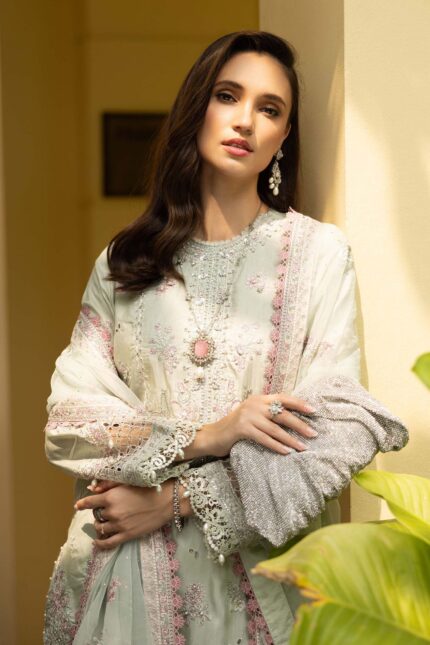 3 Piece Embroidered Raw Silk Suit
