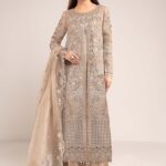 3 Piece Embroidered Net Suit