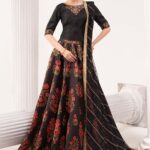 3 Piece Embroidered Raw Silk Suit